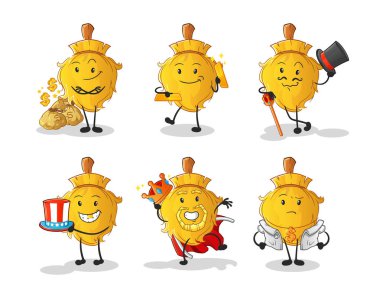 Süpürge zengini. çizgi film maskotu vektörü