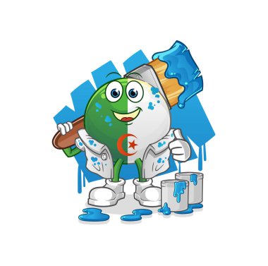 Cezayirli bayrak ressamı. karakter vektörü