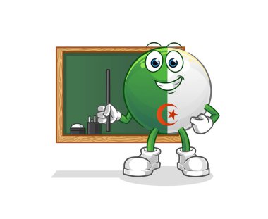 Cezayir bayrağı öğretmen vektörü. çizgi film karakteri