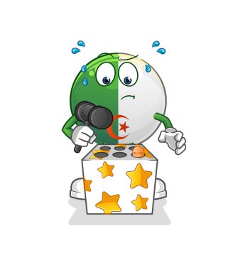 Cezayir bayrağı bir köstebek maskotunu öldürdü. çizgi film vektörü