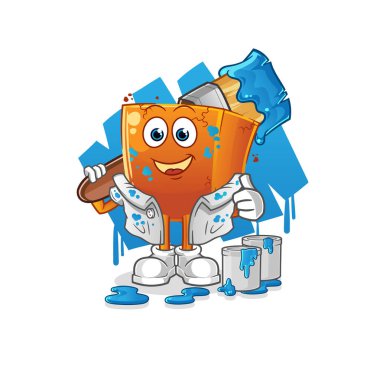 Tuğla ressam illüstrasyonu. karakter vektörü