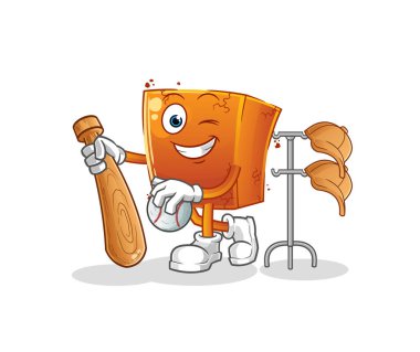 Brick beyzbol maskotu. çizgi film vektörü