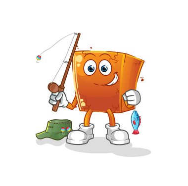 Tuğla balıkçısı illüstrasyonu. karakter vektörü