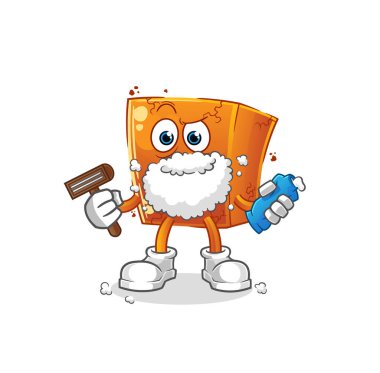 Tuğlayla tıraş edilmiş yüz kılı. çizgi film karakteri