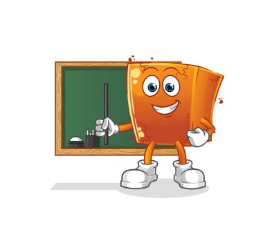 tuğla öğretmen vektörü. çizgi film karakteri