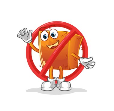 Tuğla maskotuna hayır de. çizgi film vektörü