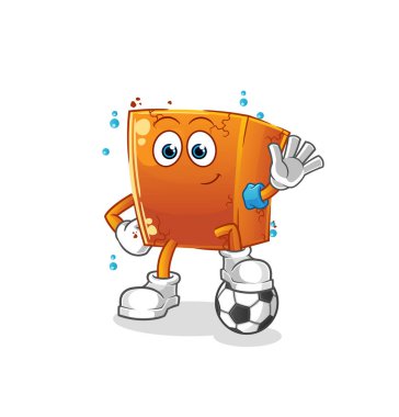 Brick futbol oynuyor. karakter vektörü