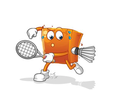 Brick badminton oynuyor. karakter vektörü