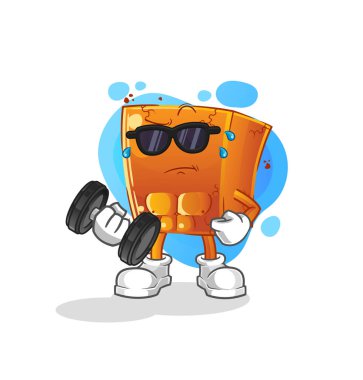 Dambıl kaldırma vektörü. çizgi film karakteri