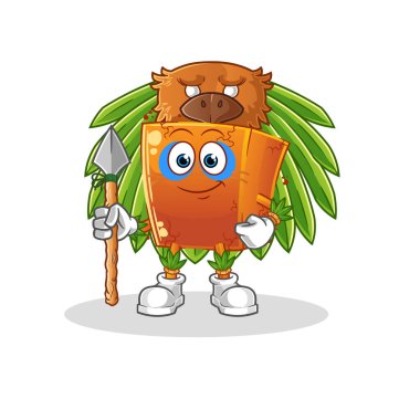 Tuğla kabile maskotu. çizgi film vektörü