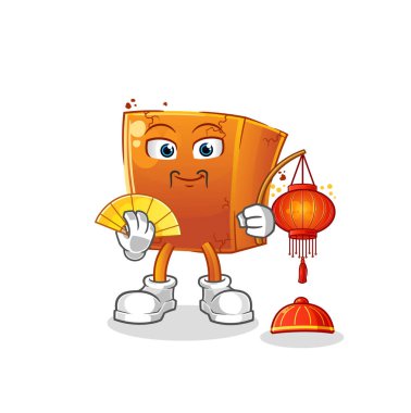 Fener resimli tuğla Çinliler. karakter vektörü