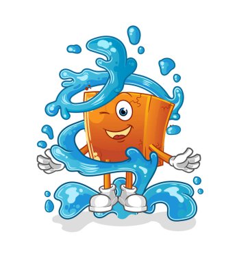 Tuğla ve su maskotu. çizgi film vektörü