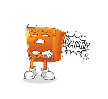 brick very pissed off illustration. character vector