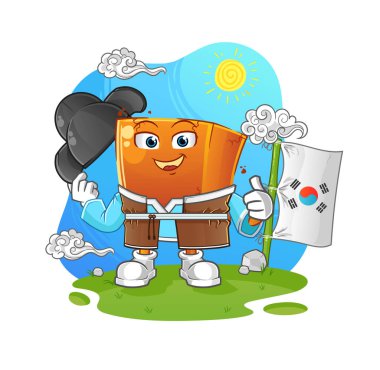 Tuğla Koreli kültür vektörü. çizgi film karakteri