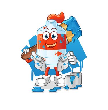 suluboya tüp ressamı çizimi. karakter vektörü