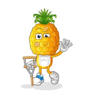 Topallayan çubuklu ananas kafalı çizgi film hastasıydı. çizgi film vektörü