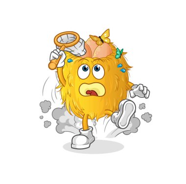 Kuş yuvası kelebek resmi yakalar. karakter vektörü