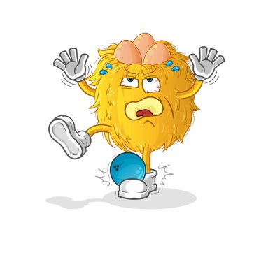 Kuş yuvası Hiten, bowling çizgi filminden. çizgi film maskotu vektörü