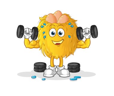 Kuş yuvası ağırlık çalışması çizimi. karakter vektörü