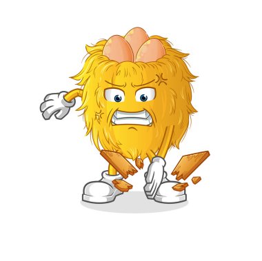 Kuş yuvası karate maskotu. çizgi film vektörü