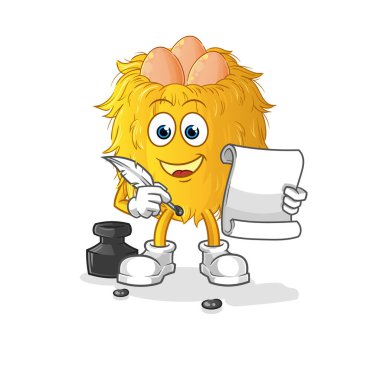 Kuş yuvası yazarı vektörü. çizgi film karakteri