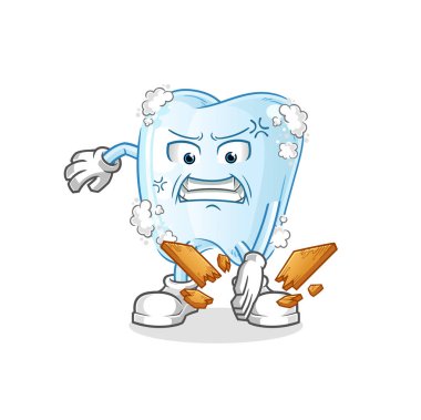 Köpük karate maskotlu diş. çizgi film vektörü