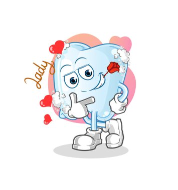 Köpüklü diş illüsü. karakter vektörü