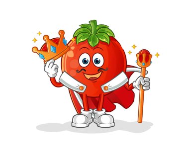 Domates kralı vektörü. çizgi film karakteri