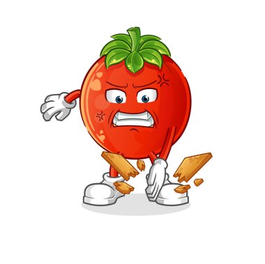 Domates karate maskotu. çizgi film vektörü