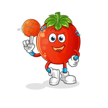 Domates topu maskotu. çizgi film vektörü