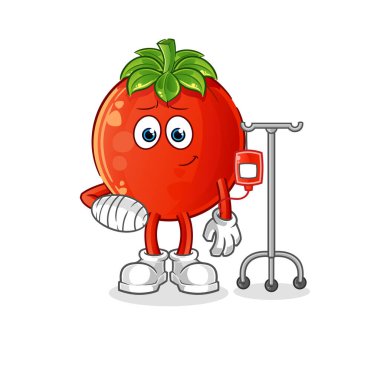 Serum illüstrasyonunda domates hastalığı. karakter vektörü