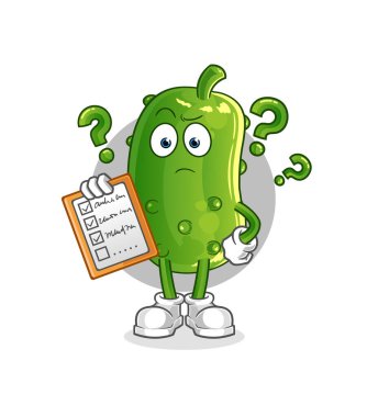 Salatalık çizelgesi vektörü. çizgi film karakteri