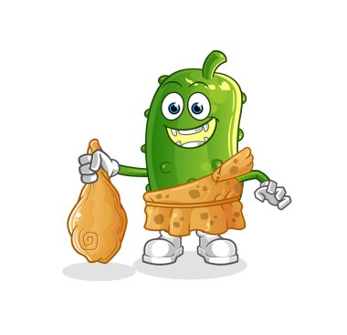 Salatalık eski bir çizgi film. çizgi film maskotu vektörü