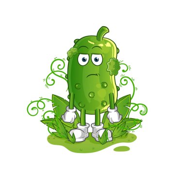 Salatalık uzun zamandır maskotu bekliyor. çizgi film vektörü