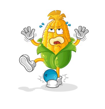 Bowling karikatüründen mısırlı hiten. çizgi film maskotu vektörü