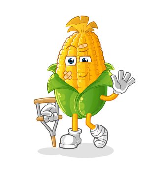 Topallayan sopayla midem bulandı. çizgi film maskotu vektörü