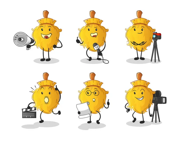 Süpürge eğlence grubu karakteri. çizgi film maskotu vektörü