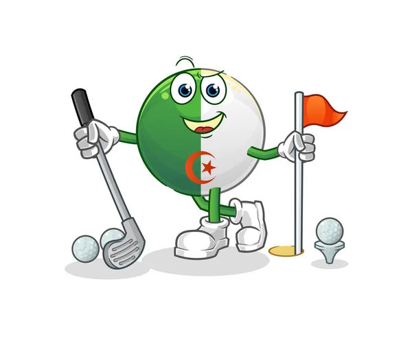アルジェリアの旗はゴルフのベクトルだ 漫画のキャラクター — ストックベクタ