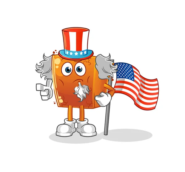 Brick Uncle Sam Character Cartoon Mascot Vector — Stock Vector