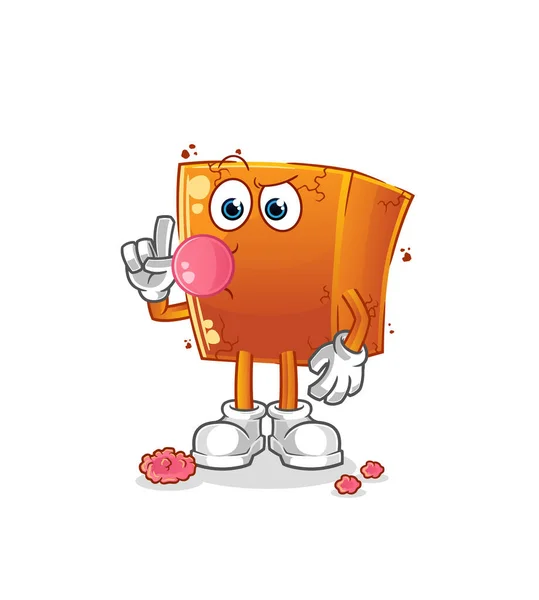 Brick Chewing Gum Vector Cartoon Character — Stock Vector