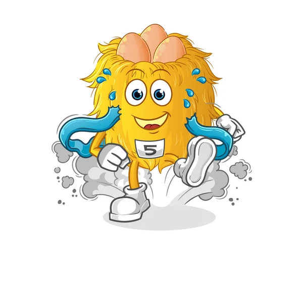 Kuş yuvası koşucusu karakteri. çizgi film maskotu vektörü