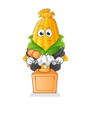 Mısır hakimi tokmağı tutuyor. karakter vektörü