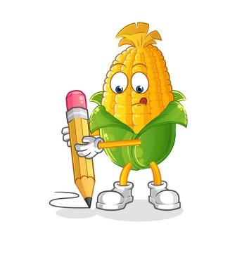 Mısır kalemle yazılır. çizgi film maskotu vektörü