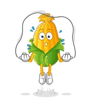 Mısır ip atlama egzersizi. karakter vektörü