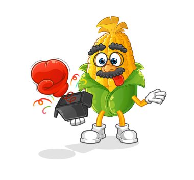 Mısır şaka eldiveni kutuda. çizgi film maskotu