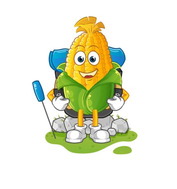 Mısır kamp maskotu. çizgi film vektörü