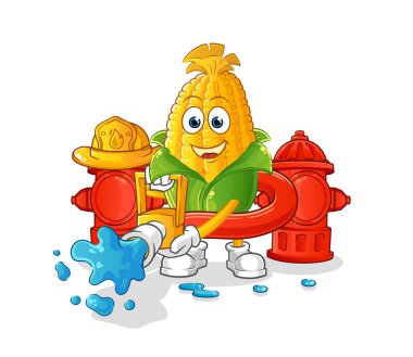 Mısır itfaiyecisi vektörü. çizgi film karakteri