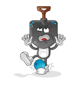 Shovel Head çizgi filmi Hiten, bowlingle. çizgi film maskotu vektörü