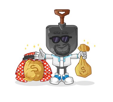 Kürek kafalı çizgi film zengin Arap maskotu. çizgi film vektörü