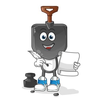 Kürek kafalı çizgi roman yazarı vektörü. çizgi film karakteri